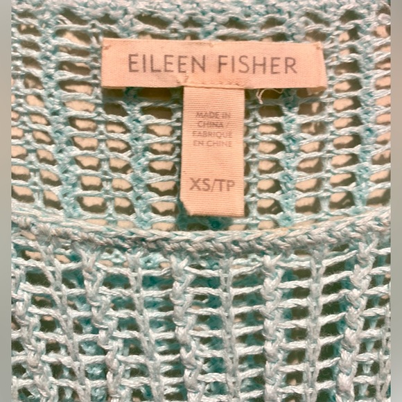 EILEEN FISHER 100% Organic Linen Aqua Mesh Coverup - Picture 4 of 5